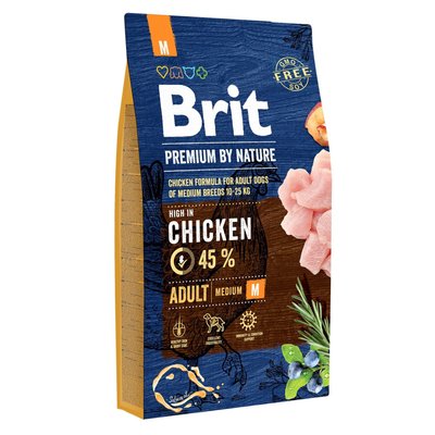 Brit Premium Adult M - Сухой корм для взрослых собак средних пород (весом от 10 до 25 кг) 8 кг (курица)