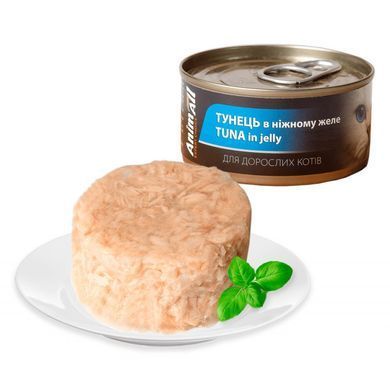 AnimAll Cat Tuna in jelly - консерва для кошек с тунцом в нежном желе 85 г