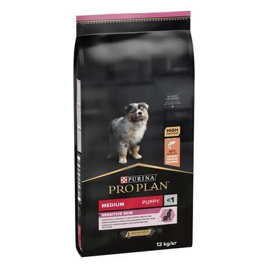 ProPlan Dog Puppy Medium Sensitive - Сухой корм для щенков средних пород склонних к аллергии, с лососем 12 кг