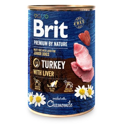 Brit Premium By Nature Turkey with Liver - Вологий корм для цуценят і молодих собак 800 г (індичка)