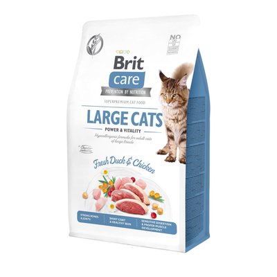 Brit Care Cat GF Large cats Power & Vitality корм для кошек крупных пород 400г (курица и утка)
