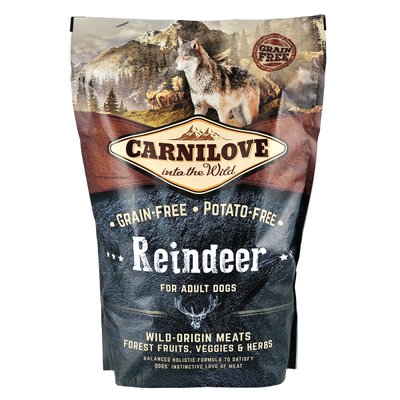Carnilove Raindeer cухой корм для взрослых собак всех пород 1,5 кг (оленина и кабан)