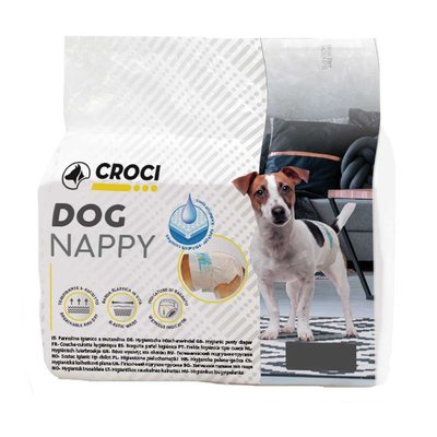 Підгузки для собак вагою 6-10 кг Croci Dog Nappy L 34-48 см, 10 шт