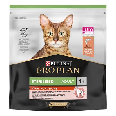 ProPlan Cat Sterilised Adult - Сухой корм для стерилизованных кошек и кастрированных котов с лососем 0,4 кг