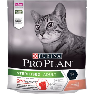 ProPlan Cat Sterilised Adult - Сухой корм для стерилизованных кошек и кастрированных котов с лососем 0,4 кг