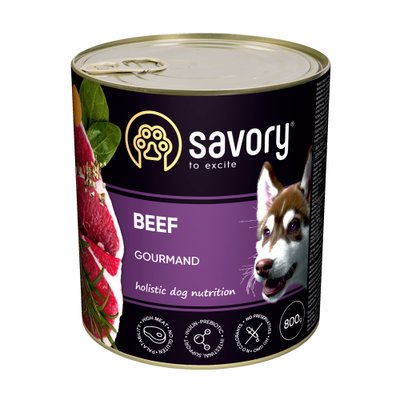 Savory корм корм для взрослых собак 800г (говядина)