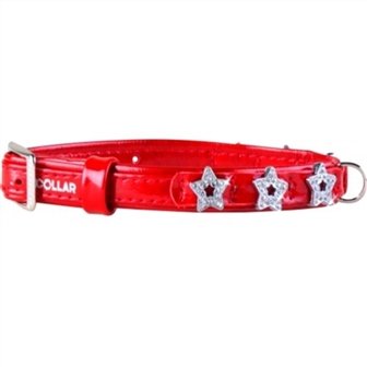 Collar brilliance нашийник шкіряний для собак, червоний, довжина 30-39 см