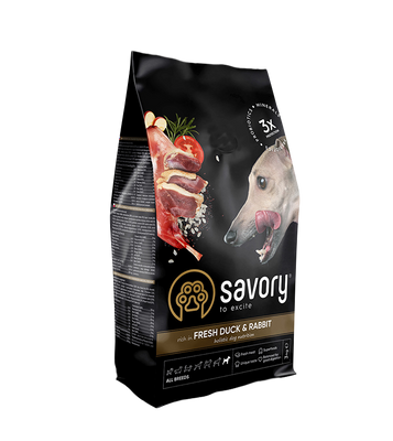 Savory корм для собак всех пород 3кг (кролик и утка)