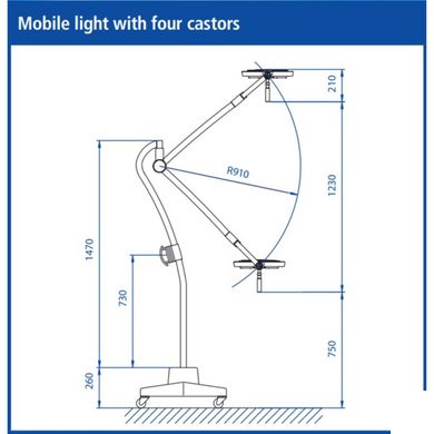Світильник операційний Mach LED 130F на рухомій стійці