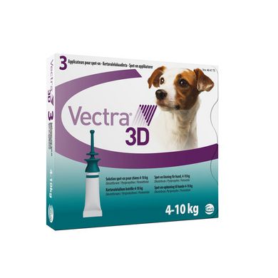 Vectra 3D (Вектра 3Д) краплі від бліх і кліщів для собак вагою 4,1-10 кг, упаковка