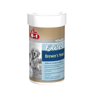 8in1 Excel «Brewers Yeast» Вітаміни для собак і кішок (Пивні дріжджі для шкіри та шерсті) 140 таблеток