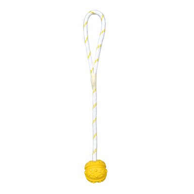 Игрушка для собак Trixie Мяч на верёвке с ручкой 35 см, d=7 см (резина, цвета в ассортименте)