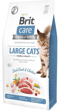 Brit Care Cat GF Large cats Power & Vitality корм для котів великих порід 7кг (курка та качка)