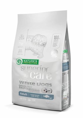 Nature’s Protection SC White Dogs Large Breeds - корм для собак великих порід з білою вовною 1,5 кг