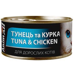 AnimAll Cat Tuna and Chicken - консерва для кішок з тунцем і куркою 85 г