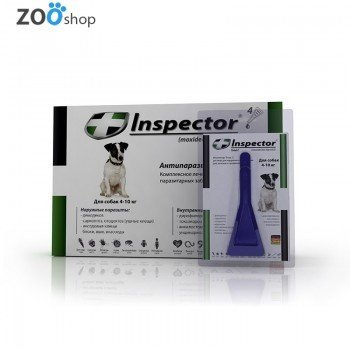Inspector (Инспектор) капли на холку от блох, клещей, гельминтов для собак 4-10 кг