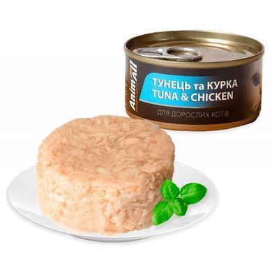 AnimAll Cat Tuna and Chicken - консерва для кошек с тунцом и курицей 85г