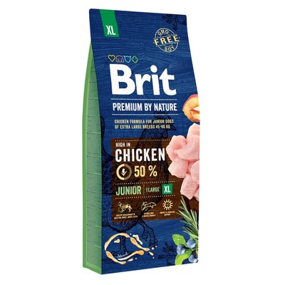 Brit Premium Junior XL - Сухой корм для щенков и молодых собак гигантских пород (весом от 45 кг) 15 кг (курица)