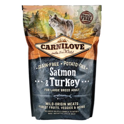 Carnilove Salmon & Turkey Large Breed cухой корм для взрослых собак крупных пород (весом от 25 кг) 1,5 кг (лосось и индейка)