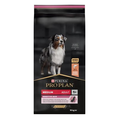 ProPlan Dog Medium Sensitive Skin - Сухий корм для собак середніх порід схильних до алергії, з лососем 14 кг