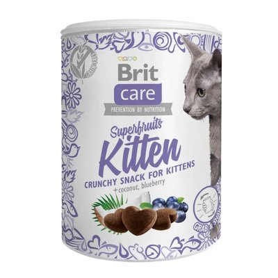 Brit Care Crunchy Cracker Superfruits - Лакомство для котят 100 г (курица, кокос и черника)