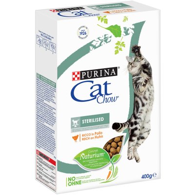 CAT CHOW Sterilized - Сухой корм для стерилизованных кошек и кастрированных котов с курицей0,4 кг