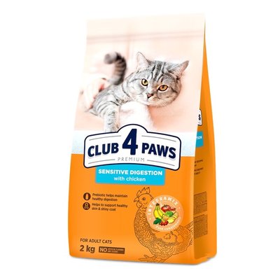 Сухой корм Клуб 4 Лапы Sensitive Digestion Premium для взрослых кошек с чувствительным пищеварением, 2 кг
