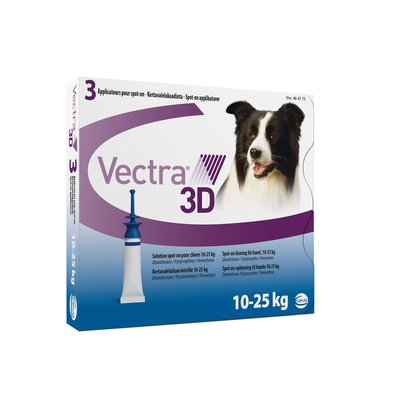 Vectra 3D (Вектра 3Д) краплі від бліх і кліщів для собак вагою 10,1-25 кг, упаковка