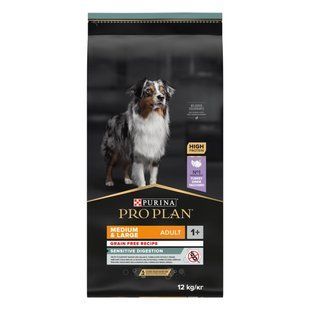ProPlan Dog Adult Grain Free Medium & Large Sensitive Digestion Turkey - Беззерновий сухий корм для дорослих собак з чутливим травленням з індичкою 12 кг