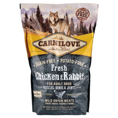 Carnilove Fresh Chicken & Rabbit cухий корм для дорослих собак всіх порід 1,5 кг (курка та кролик)