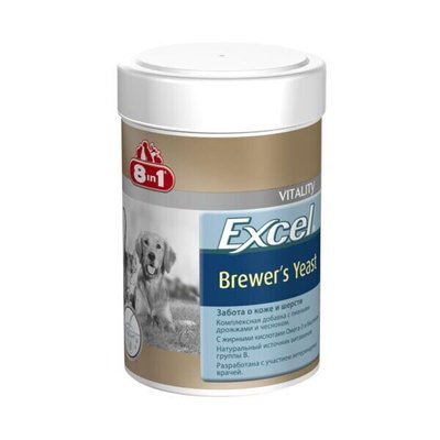 8in1 Excel «Brewers Yeast» Витамины для собак и кошек (Пивные дрожжи для кожи и шерсти) 1430 таблеток