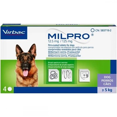Virbac Milpro (Милпро) Антигельминтные таблетки для собак (более 5 кг), упаковка