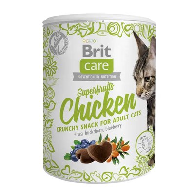 Brit Care Crunchy Cracker Superfruits - Лакомство для кошек 100 г (курица, облепиха и черника)