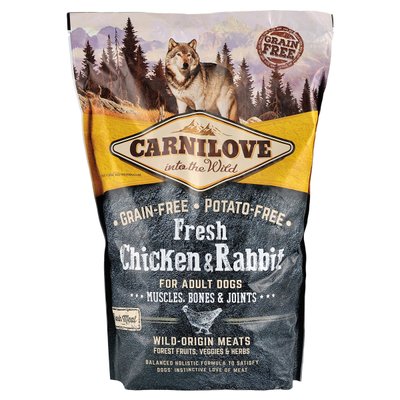 Carnilove Fresh Chicken & Rabbit cухий корм для дорослих собак всіх порід 1,5 кг (курка та кролик)