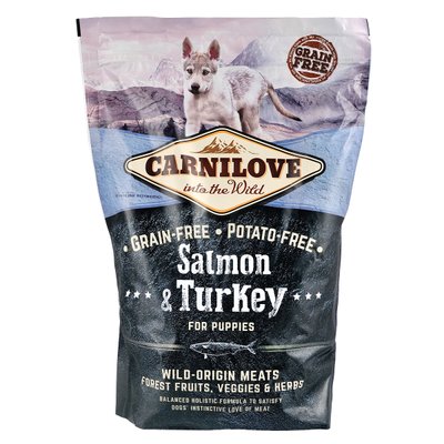 Carnilove Salmon & Turkey Puppy cухой корм для щенков всех пород 1,5 кг (лосось и индейка)