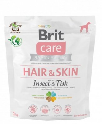 Brit Care Dog Insect Fish корм для собак з чувствительной кожей 1кг (насекомые и рыба)