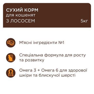Сухой корм Клуб 4 Лапы Premium For Kittens для котят, с лососем, 5 кг
