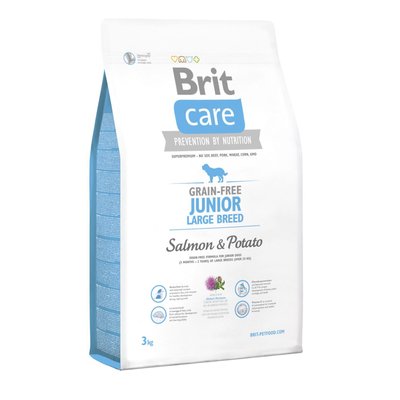 Brit Care GF Junior Large Breed Salmon & Potato - Сухой корм для щенков и молодых собак крупных пород (весом от 25 кг) 3 кг (лосось)