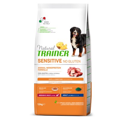 Trainer Dog Sensitive Medium & Maxi With Duck Трейнер сухий корм для дорослих собак середніх та великих порід, з качкою, 12 кг