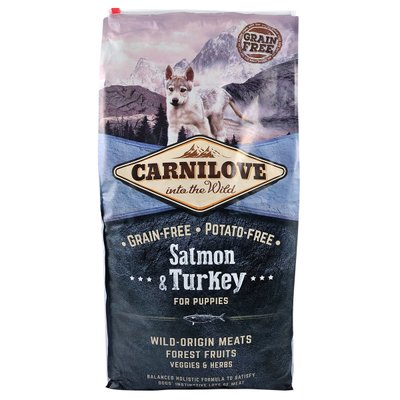 Carnilove Salmon & Turkey Puppy cухой корм для щенков всех пород 12 кг (лосось и индейка)
