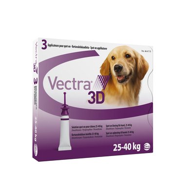 Vectra 3D (Вектра 3Д) капли от блох и клещей для собак весом 25,1–40 кг, упаковка