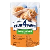 Вологий корм Клуб 4 Лапи Adult Cat Premium для дорослих котів, з куркою в соусі, 85 г