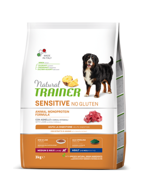 Trainer Dog Sensitive Medium & Maxi With Lamb Трейнер сухой корм для взрослых собак средних и крупных пород с ягнятиной, 3 кг