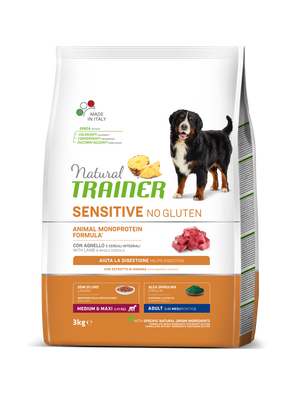 Trainer Dog Sensitive Medium & Maxi With Lamb Трейнер сухой корм для взрослых собак средних и крупных пород с ягнятиной, 3 кг