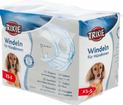 Подгузники для собак (девочек) Trixie 20-28 см XS-S 12 шт.