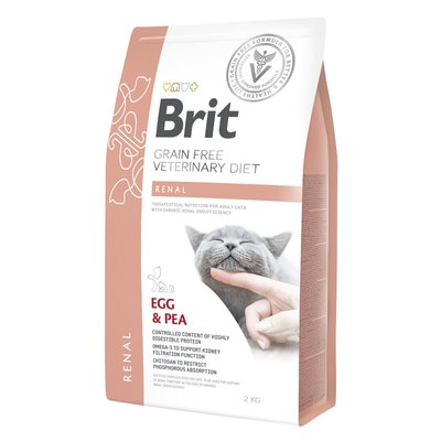 Brit GF Veterinary Diet Renal - Сухой корм для кошек, при заболеваниях почек 2 кг (яйцо)