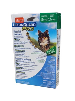 Hartz Ultra Guard PRO (Хартс) краплі від бліх, яєць бліх, їх личинок, кліщів та комарів (5в1) для собак і цуценят 2,5-6 кг, піпетка