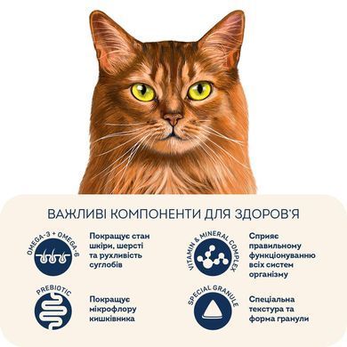 Home Food Повнораціонний сухий корм для дорослих котів Здорова шкіра та блиск шерсті з індичкою та лососем 1,6 кг