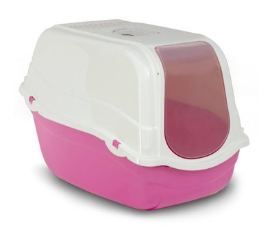 Туалет для котів з фільтром БОКС ROMEO CORALL рожевий 57*39*41 см
