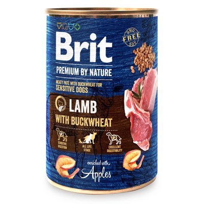 Brit Premium By Nature Lamb with Buckwheat - Вологий корм для собак з чутливим травленням 800 г (ягня)
